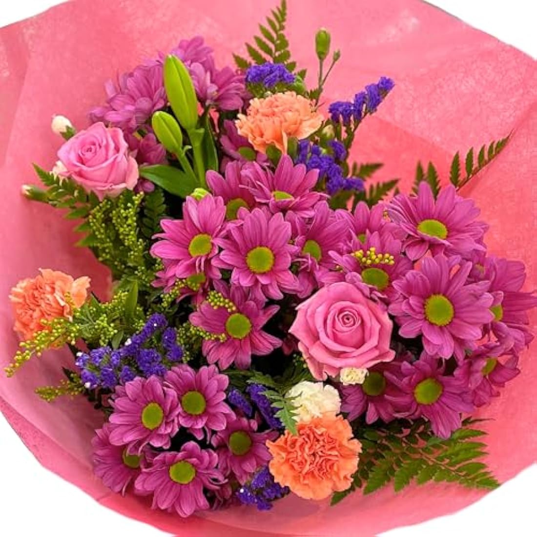 Jolof Store Pink Mixed Fresh Flower Bouquet | Roses & Lilies Gift