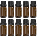 10ml Amber Glass Essential Oil Bottles with Dropper - 10 Pack