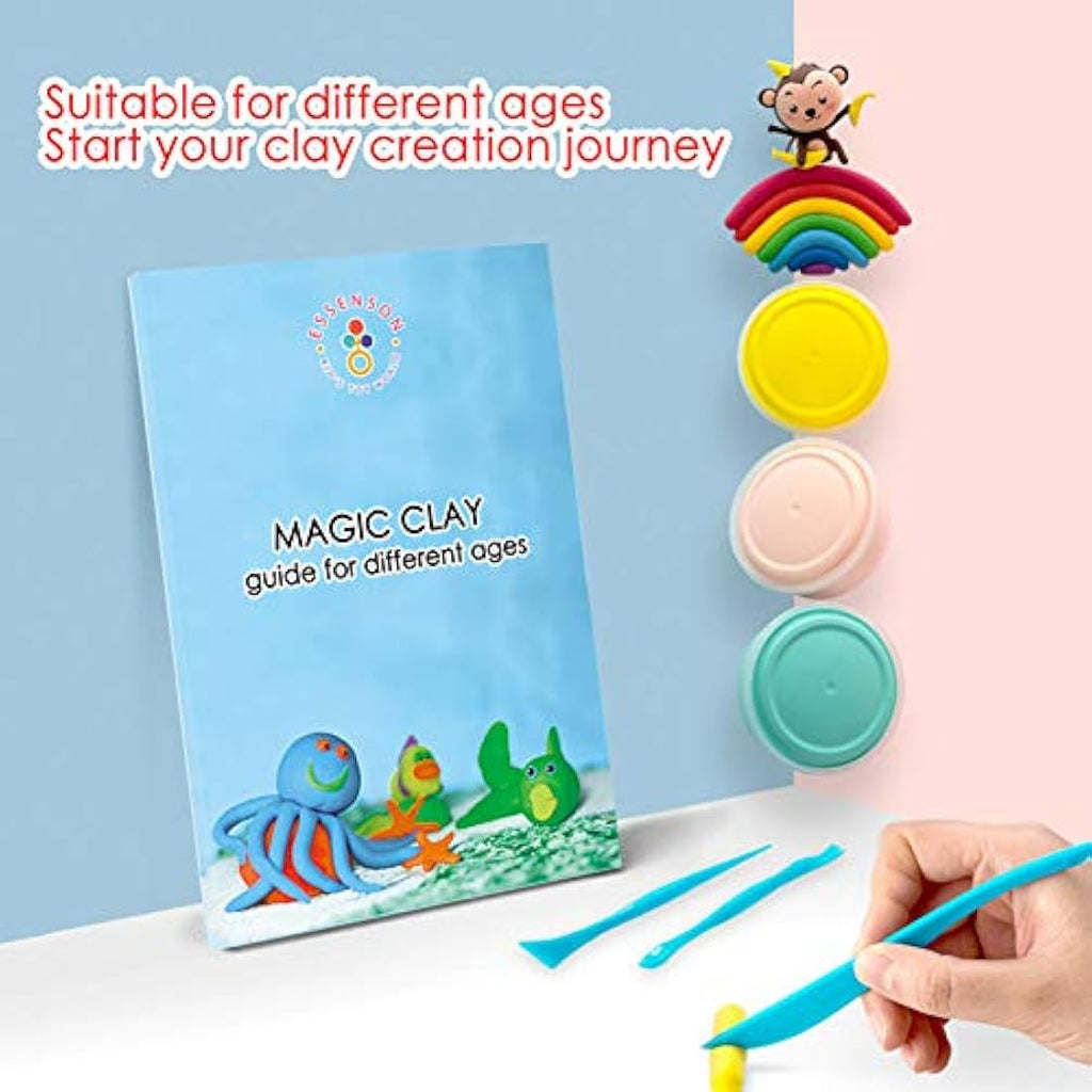 Jolof Store 24 Color Air Dry Modeling Clay Kit with Tools for Kids