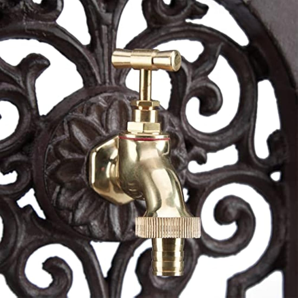 Jolof Store Antique Garden Water Fountain – Cast Aluminium Basin, Brown