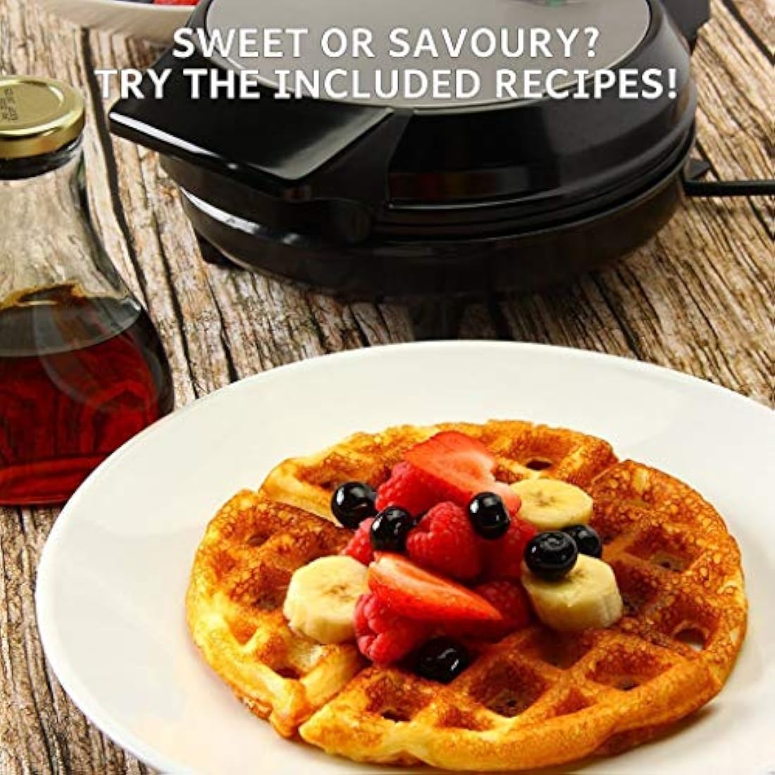 Global Gourmet American Waffle Maker – 700W Non-Stick Stainless Steel