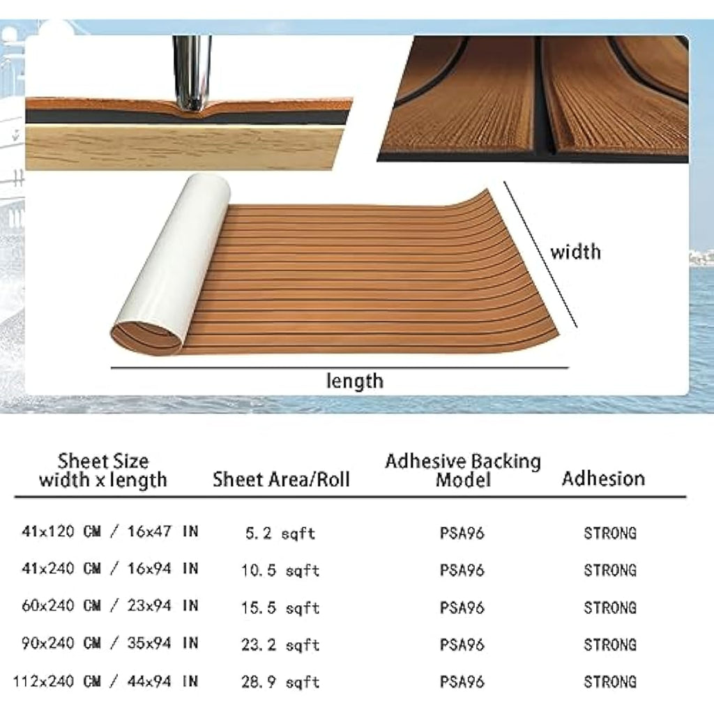 Jolof Store EVA Foam Boat Flooring – Non-Slip Faux Teak Marine Decking