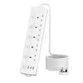 Jolof Store 5-Way Extension Lead with 3 USB Slots – 4M White Power Strip