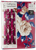 Catherine Lansfield Canterbury Plum Eyelet Blackout Curtains - 66x72