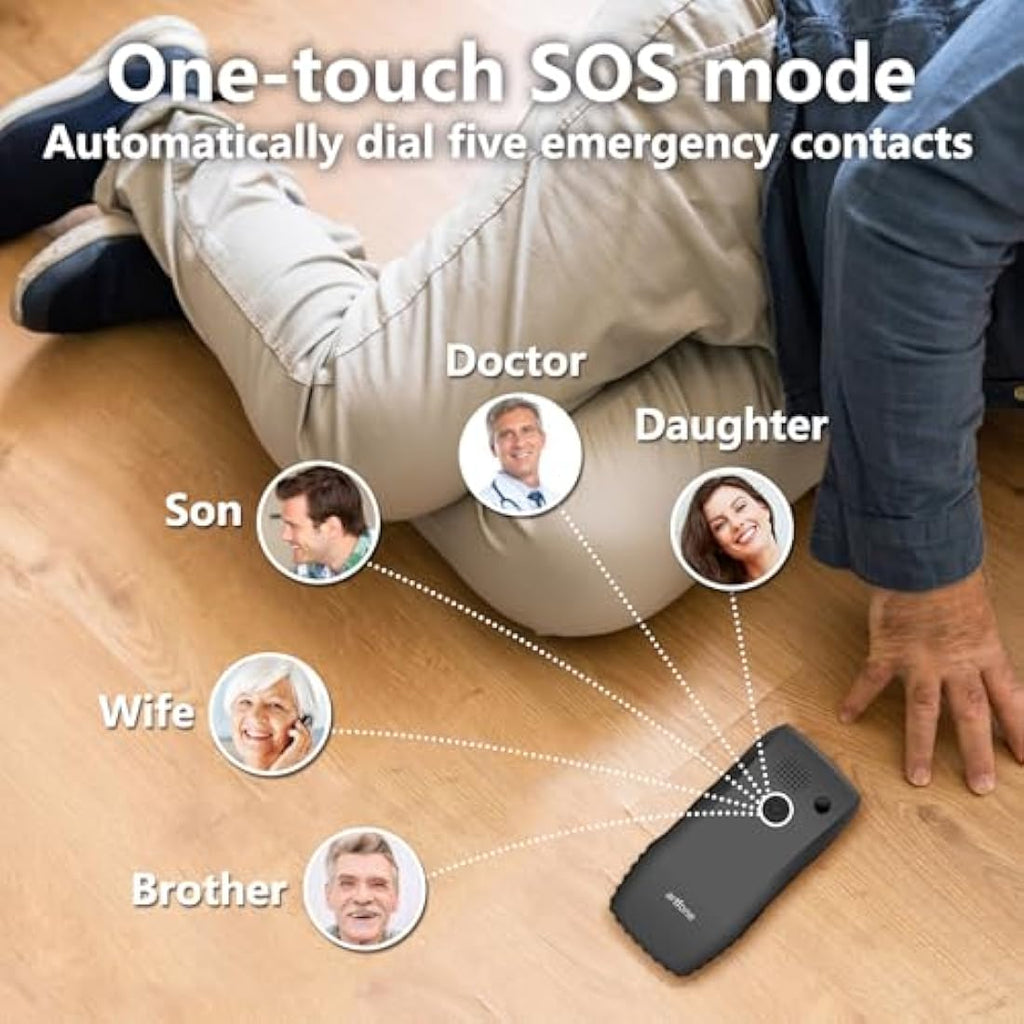 artfone C1+ 4G Big Button Mobile Phone for Seniors | SOS & Charging Dock
