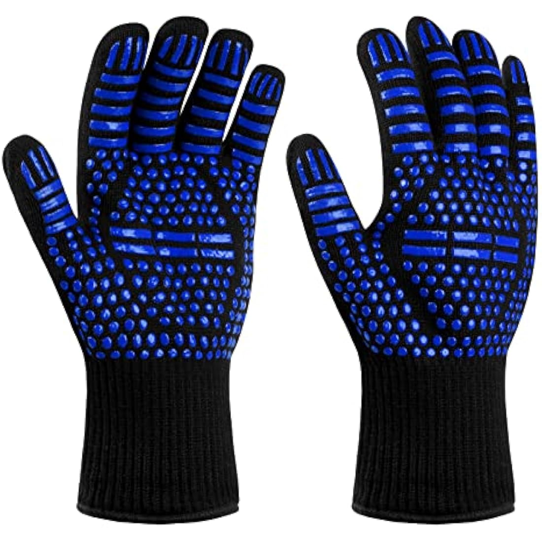 flintronic Heat Resistant Grill Gloves | 1472°F Fireproof Oven Mitts - Blue