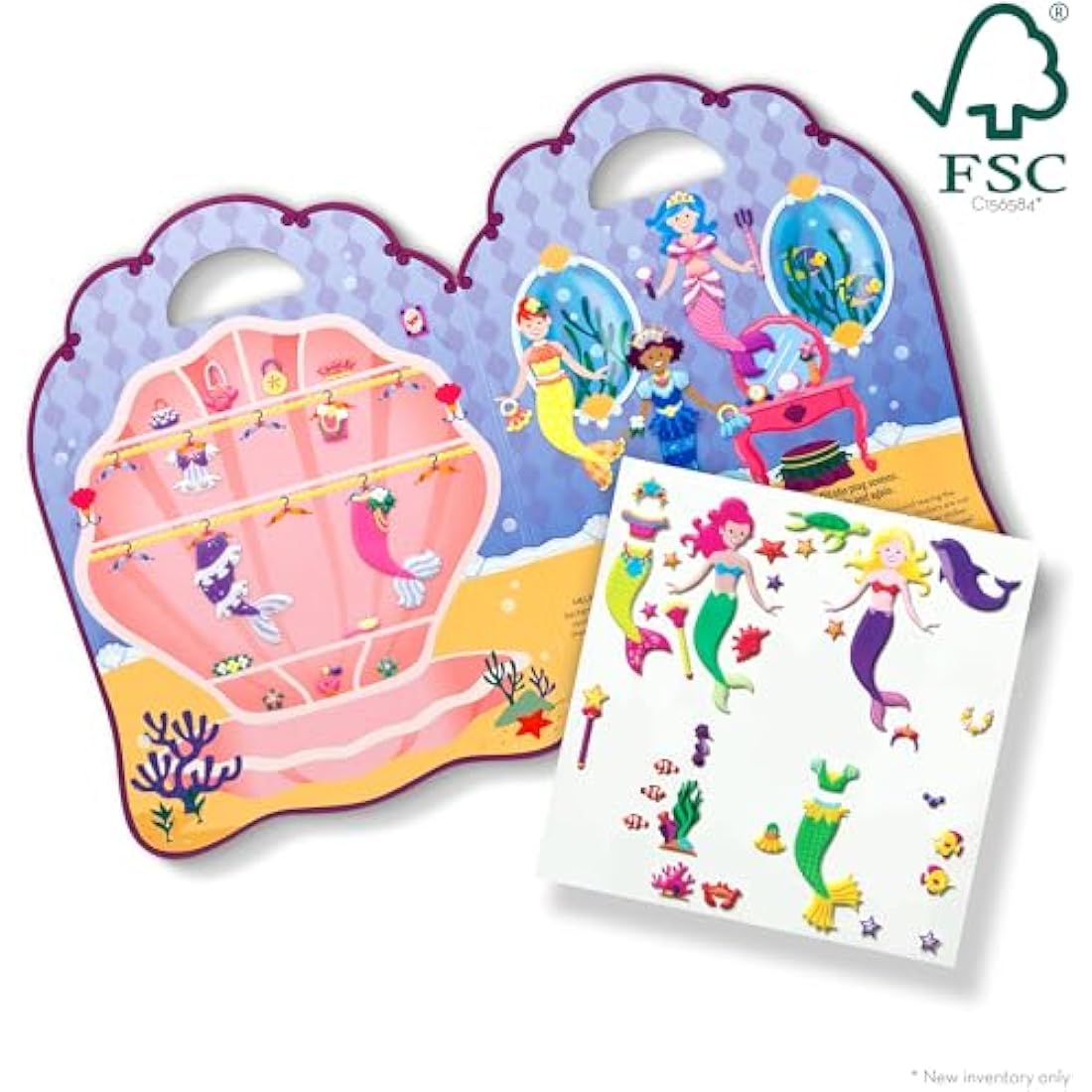 Melissa & Doug Mermaids Puffy Sticker Activity Book - 65 Reusable Stickers