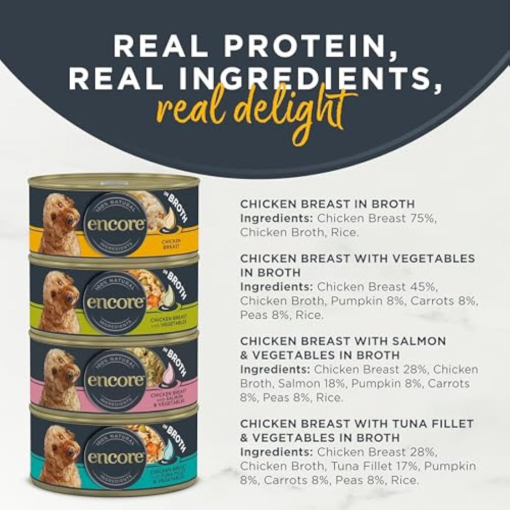 Encore Natural Wet Dog Food | Chicken & Fish Multipack | 5 x 156g Tins
