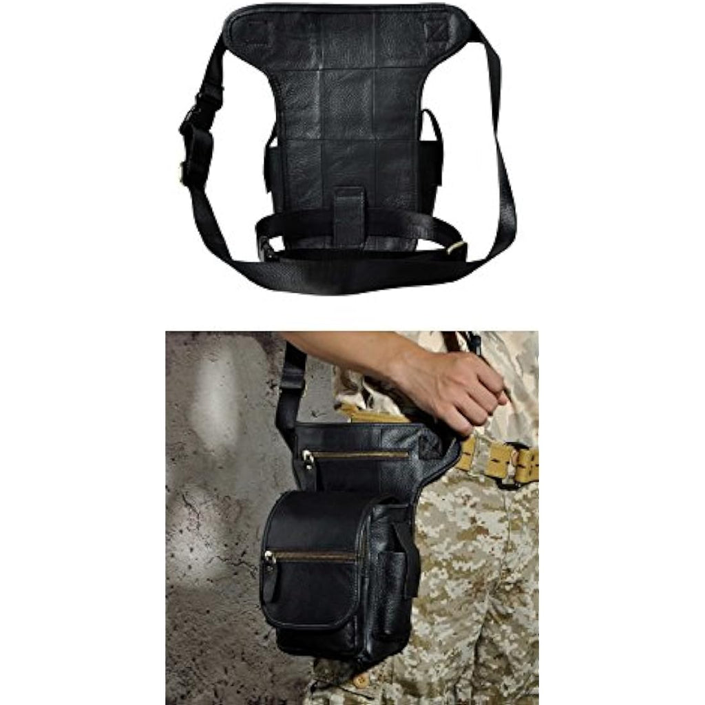 Men's Genuine Leather Drop Leg Bag | Waist Thigh Messenger
