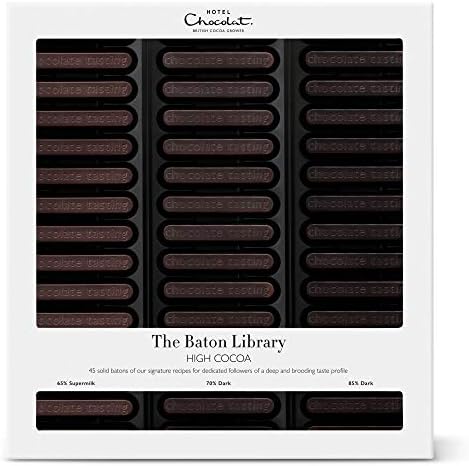 Hotel Chocolat Dark Chocolate Baton Library – 45 High-Cacao Batons, 365g
