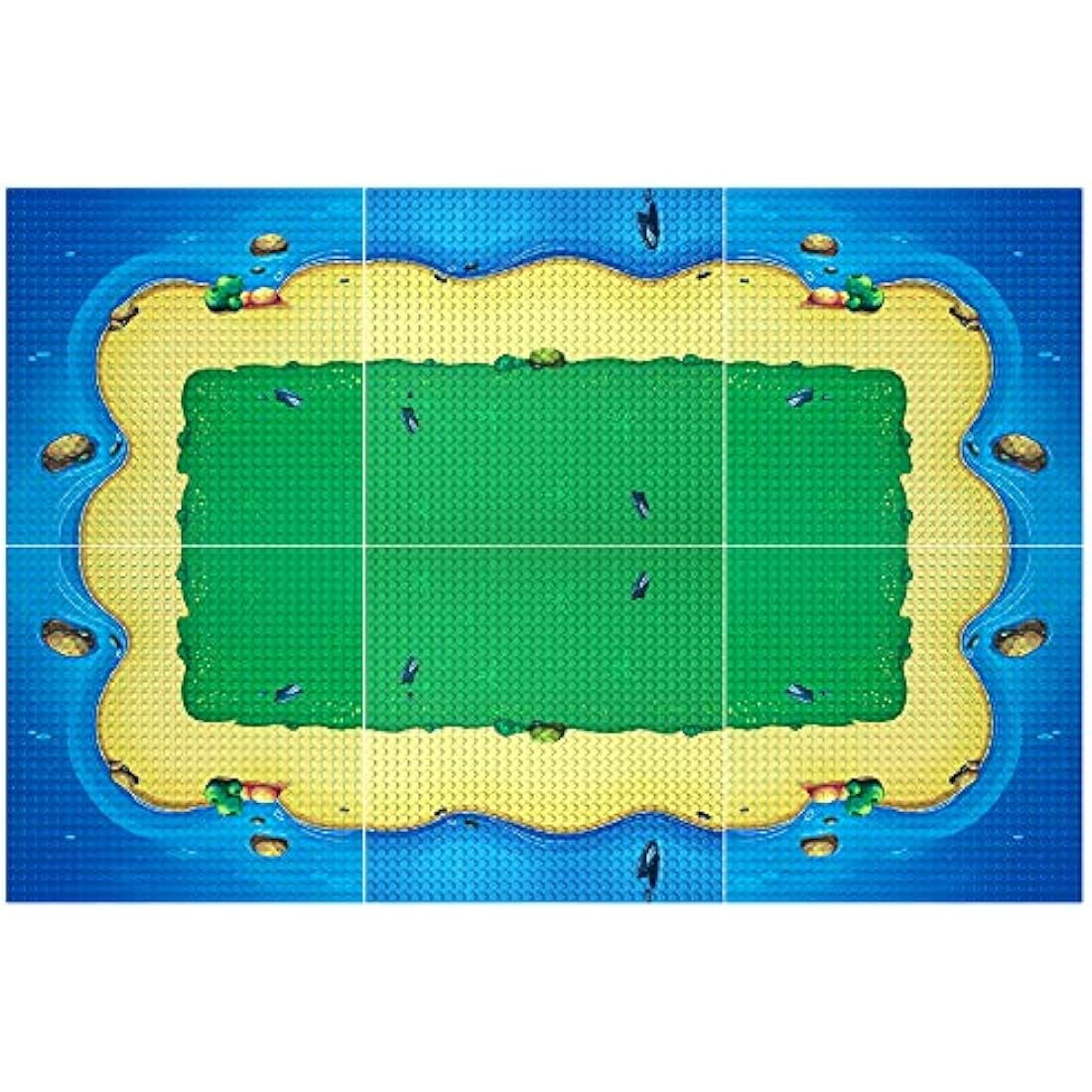 Etarnfly 6 Pack Ocean Island Base Plates - 10x10 Building Block Set