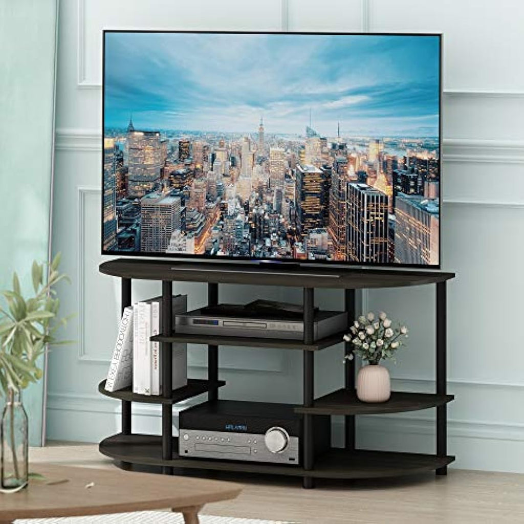 Furinno JAYA Corner TV Stand – Modern Media Console for 46 Inch TV