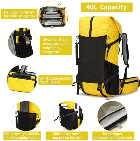 Power King 30L-40L Expandable Hiking Backpack | X-PAC Laptop Rucksack