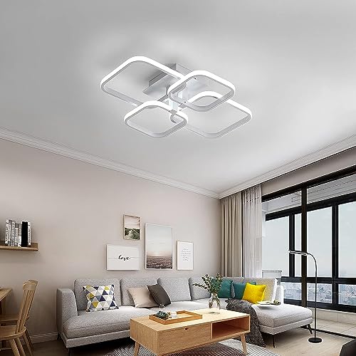 DAXGD Modern LED Ceiling Light – 60W 6500K Cool White Square Lamp