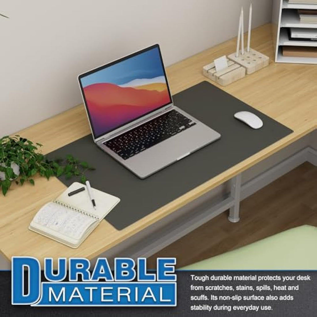 K KNODEL Leather Desk Mat - Dual Sided Waterproof Mouse Pad, Dark Gray