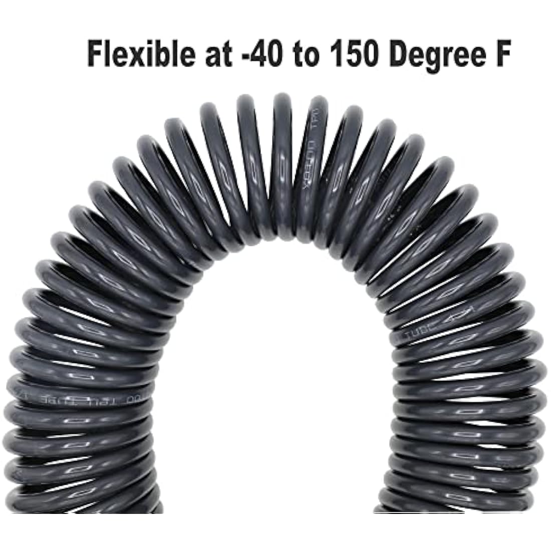 YOTOO Polyurethane Recoil Air Compressor Hose | 15m Gray with 1/4" Coupler