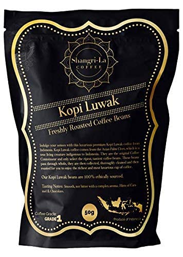 Shangri-La Wild Kopi Luwak Coffee – Ethically Sourced Whole Beans – 50g
