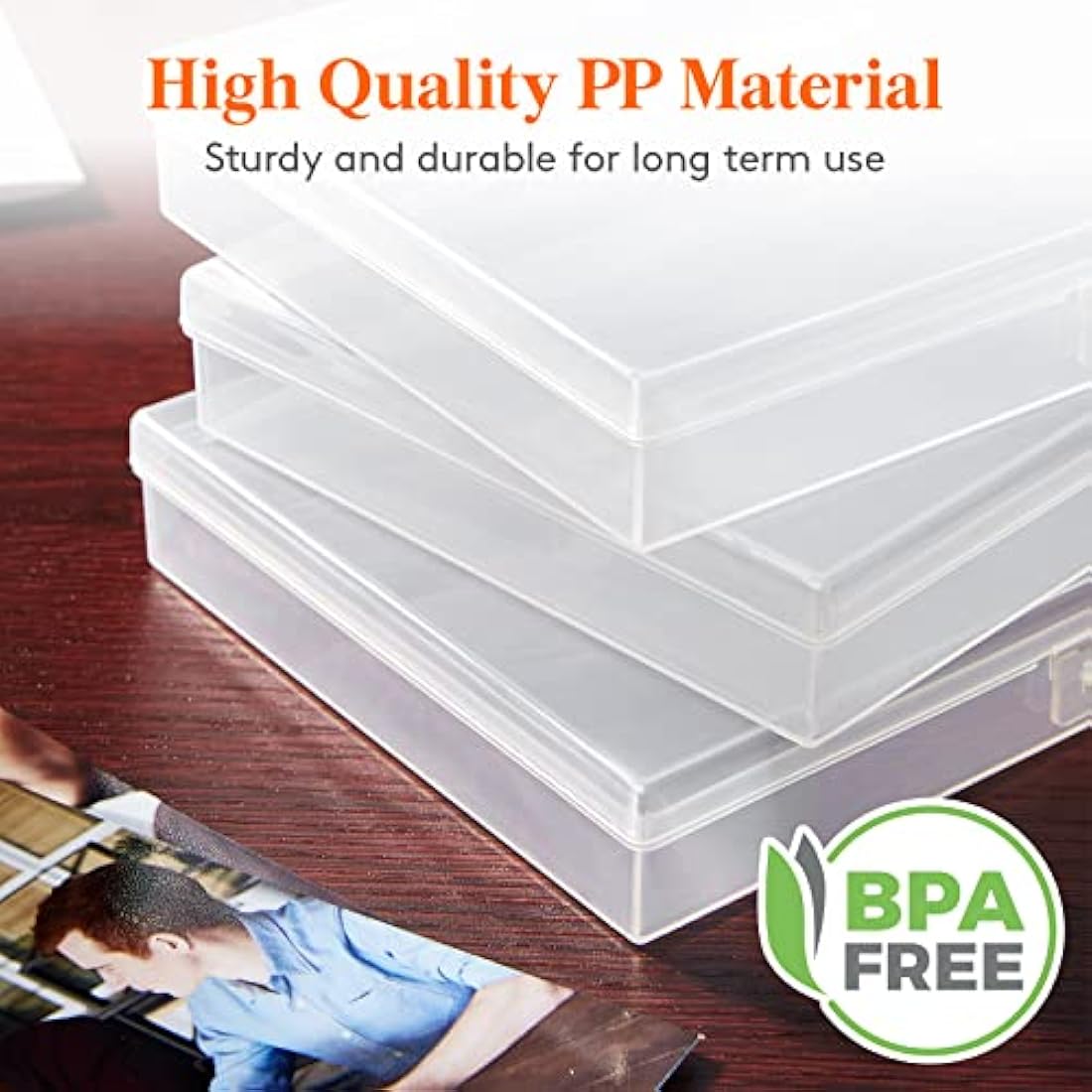 Lifewit 4x6 Photo Storage Box - 36 Inner Cases Clear Plastic Organizer