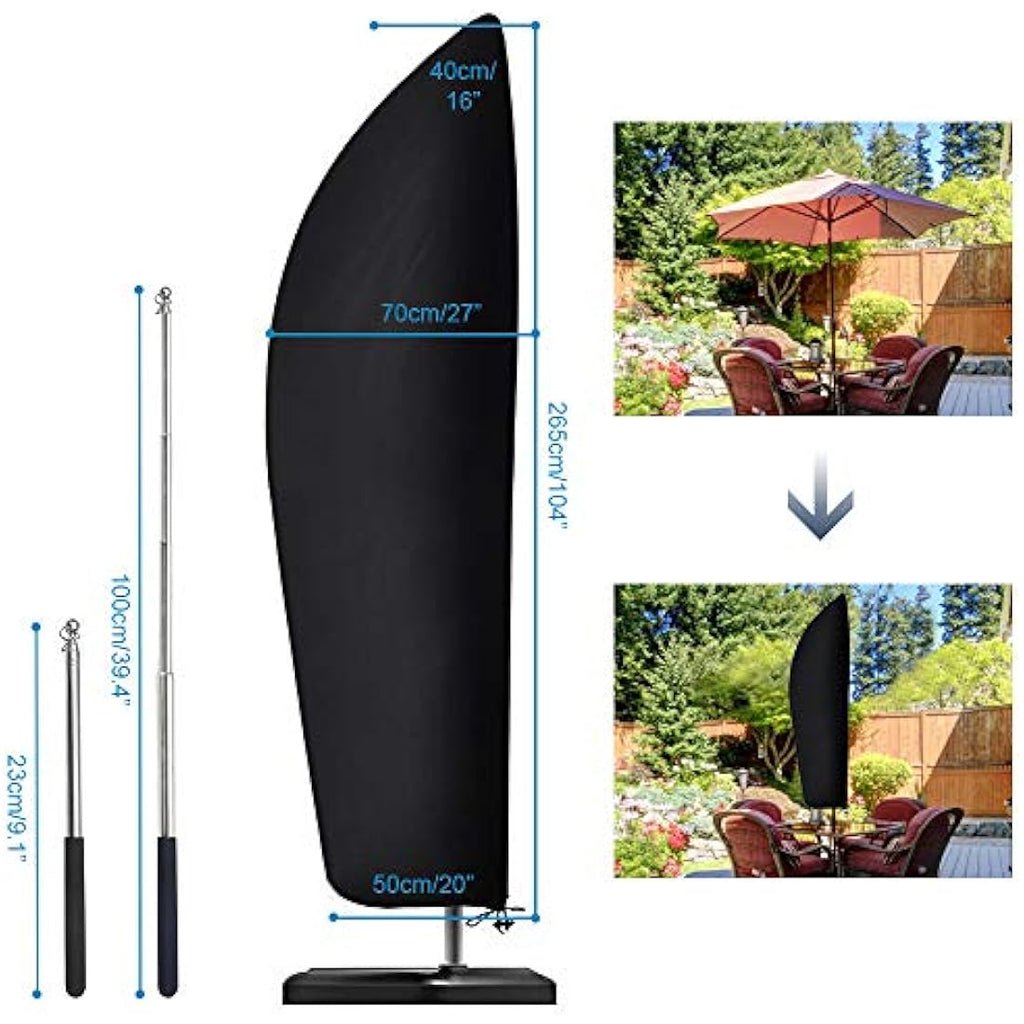 Jolof Store Waterproof Cantilever Parasol Cover with Rod - 265cm