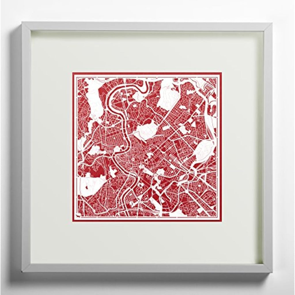 Rome Paper Cut Map Wall Art |  Laser Cut Decor - 30x30 cm