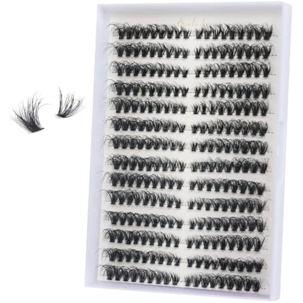 FANDIQ Fluffy Cat Eye Cluster Lashes | 252PCS D Curl DIY Extensions