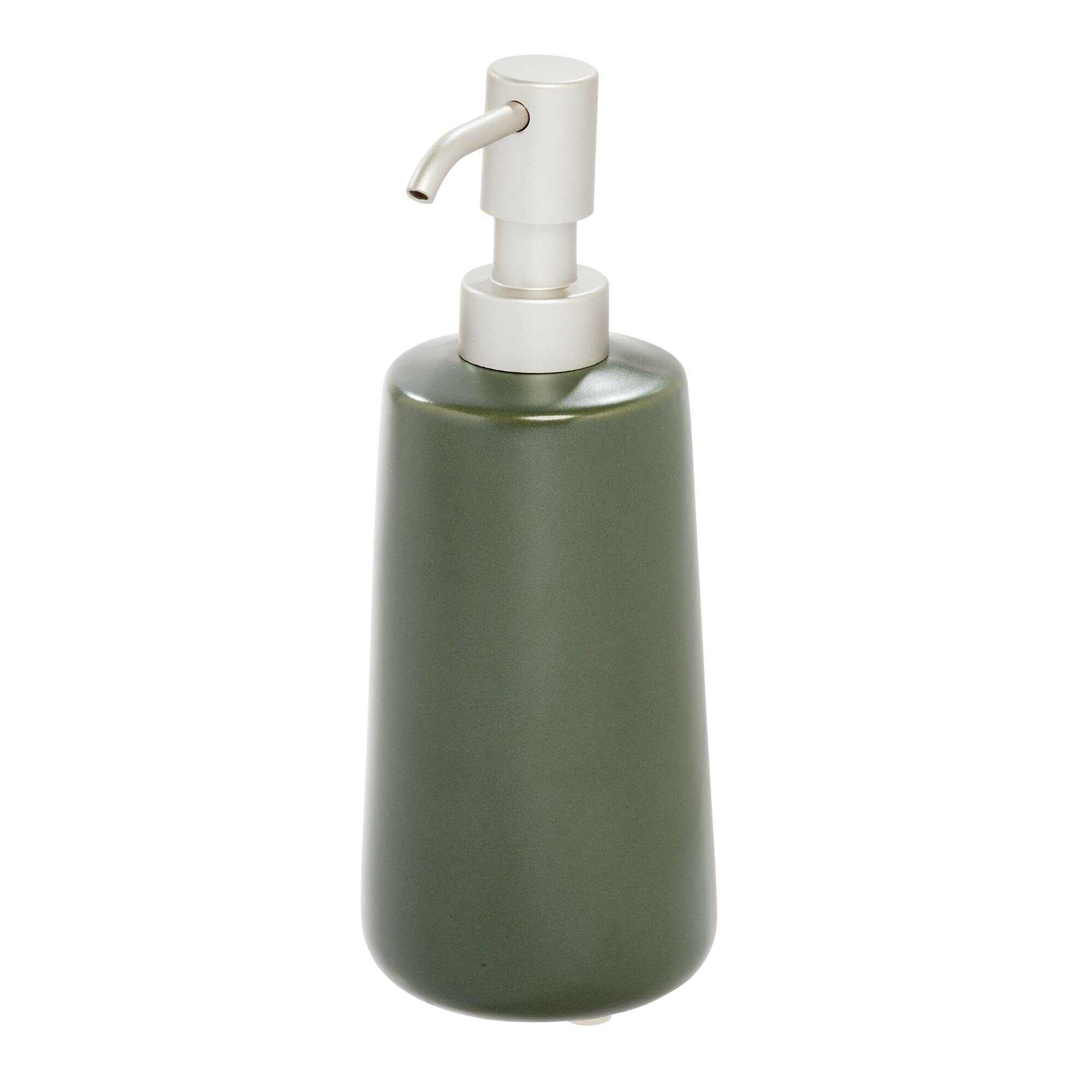 iDesign Eco Ceramic Soap Dispenser | Refillable Green Bathroom Pump