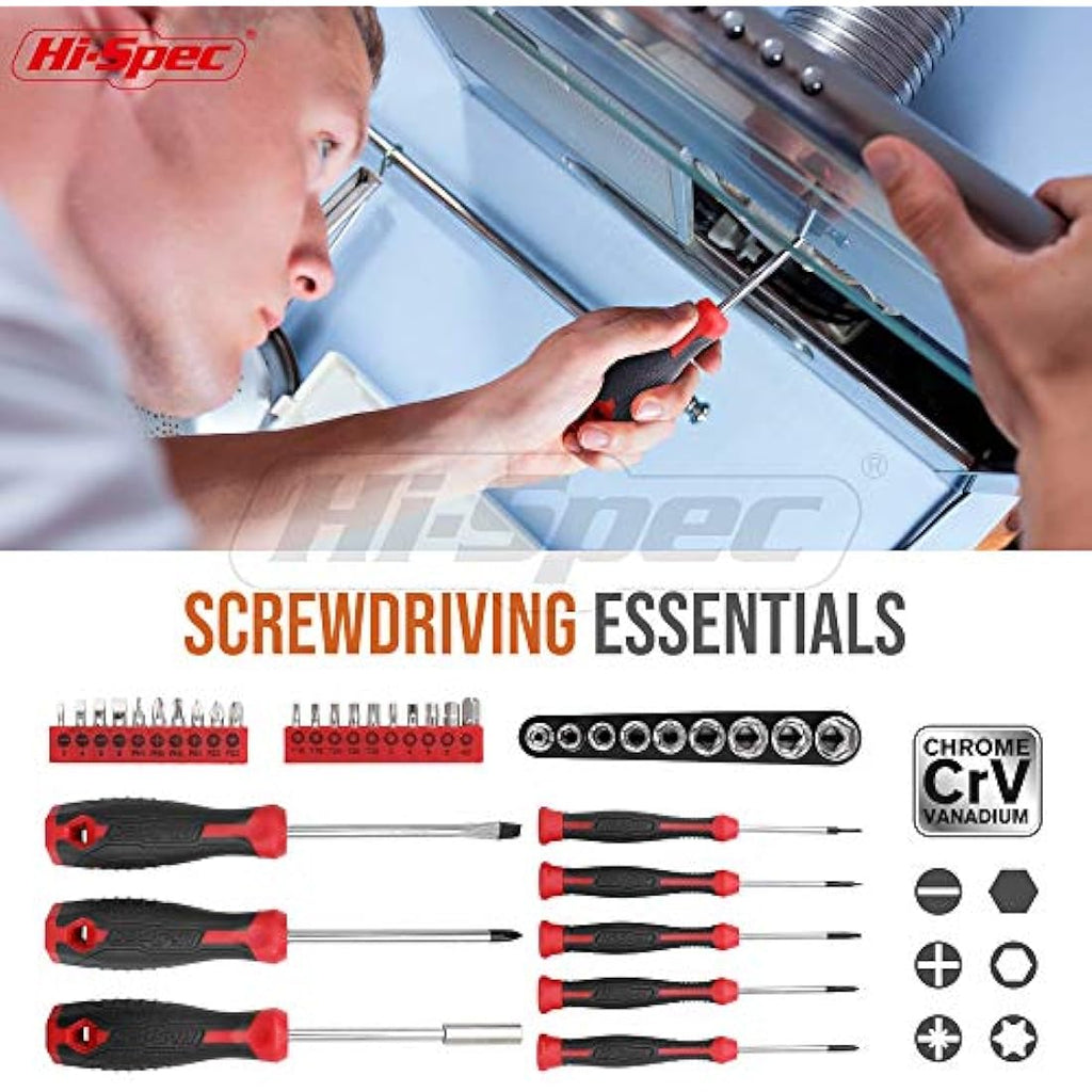 Hi-Spec 54pc Home & Office DIY Tool Kit – Essential Hand Tool Set