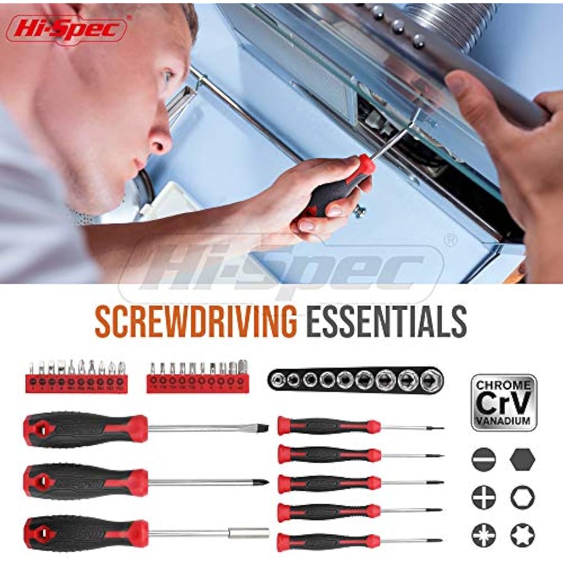 Hi-Spec 54pc Home & Office DIY Tool Kit – Essential Hand Tool Set