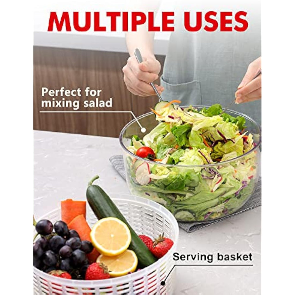 5L Salad Spinner – BPA-Free Lettuce Washer and Dryer
