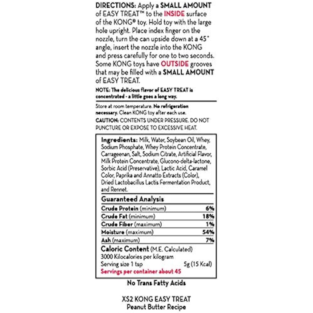 KONG Peanut Butter Easy Treat Paste for Dogs - No-Mess Stuffing, 227ml