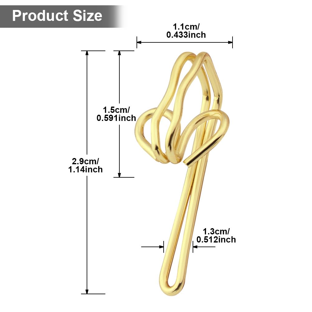 Alaoo 120 Pack Curtain Hooks, Metal Curtain Hooks, Gold Curtain Header, Heavy Duty Curtain Hooks, Tape Drapery Hooks for Drapery Shower Curtain - image 2