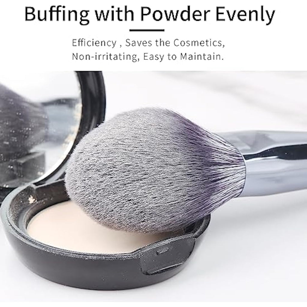 ENZO KEN Natural Badger Hair Makeup Brush Set | Walnut Handle with Case