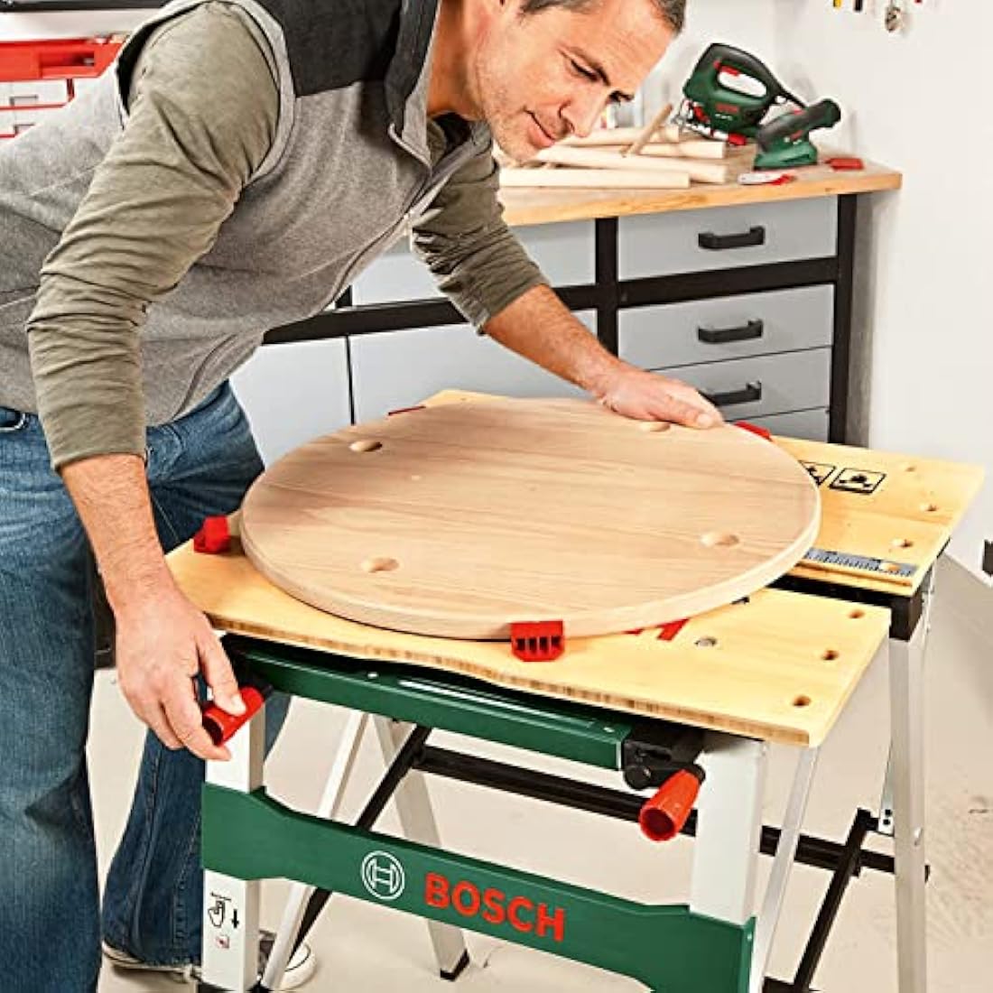 Bosch PWB 600 Folding Workbench | Bamboo Surface & 200kg Capacity