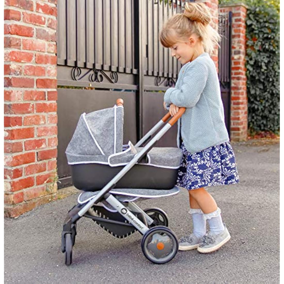 Smoby Bébé Confort 3-in-1 Doll Pushchair and Pram – Grey Toy Stroller