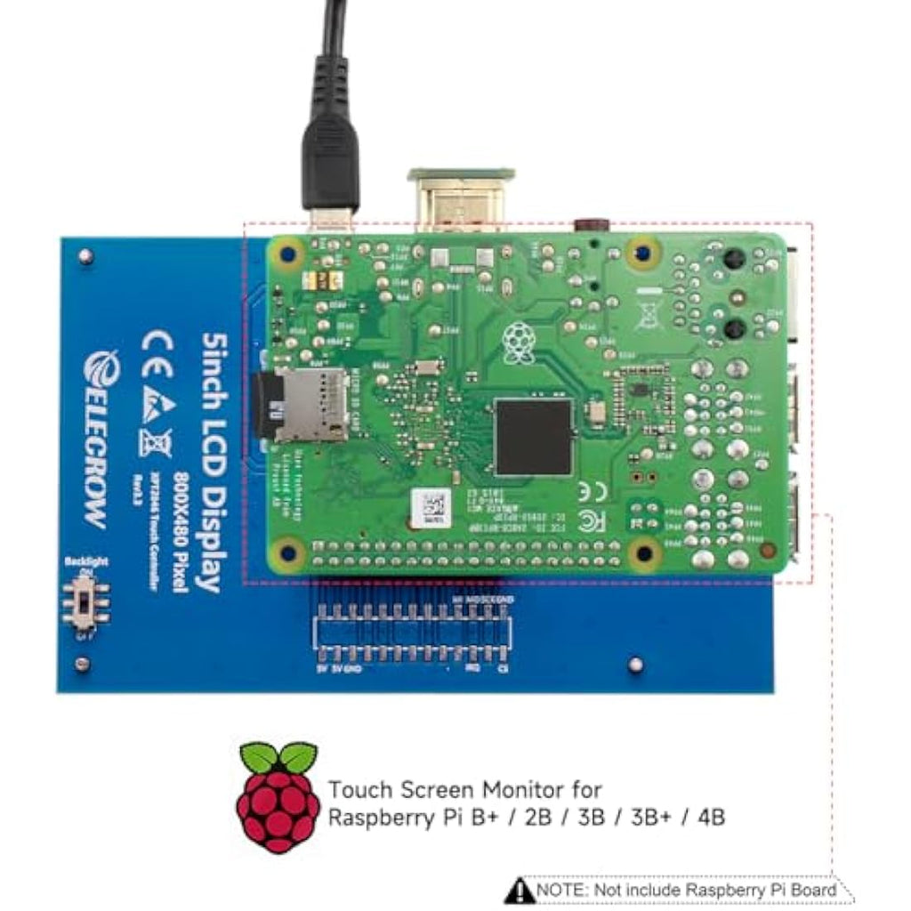 Elecrow 5-Inch Raspberry Pi Touch Screen – 800x480 TFT LCD Mini Monitor