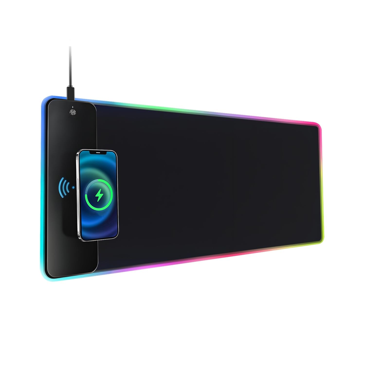 QUMOX RGB Gaming Mouse Pad | 15W Fast Wireless Charging | 800x300mm