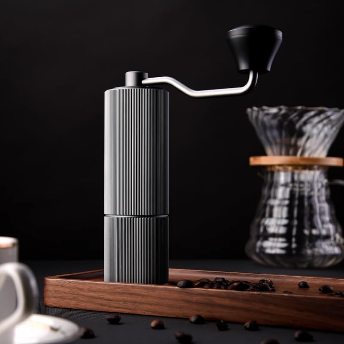 ELMWAY Manual Coffee Grinder – Stainless Steel Burr & Aluminium Body