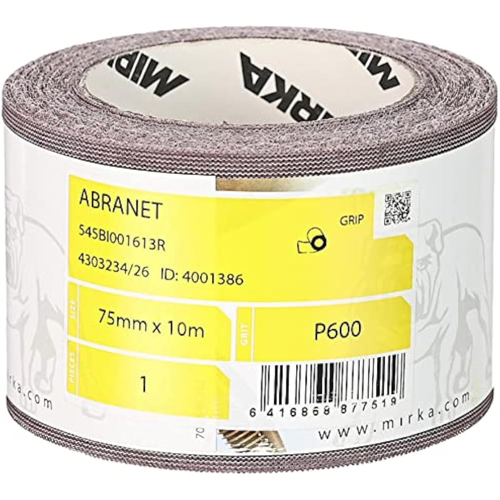 Mirka Abranet Abrasive Net Roll | P600 Grit Sanding Mesh | 75mm x 10m