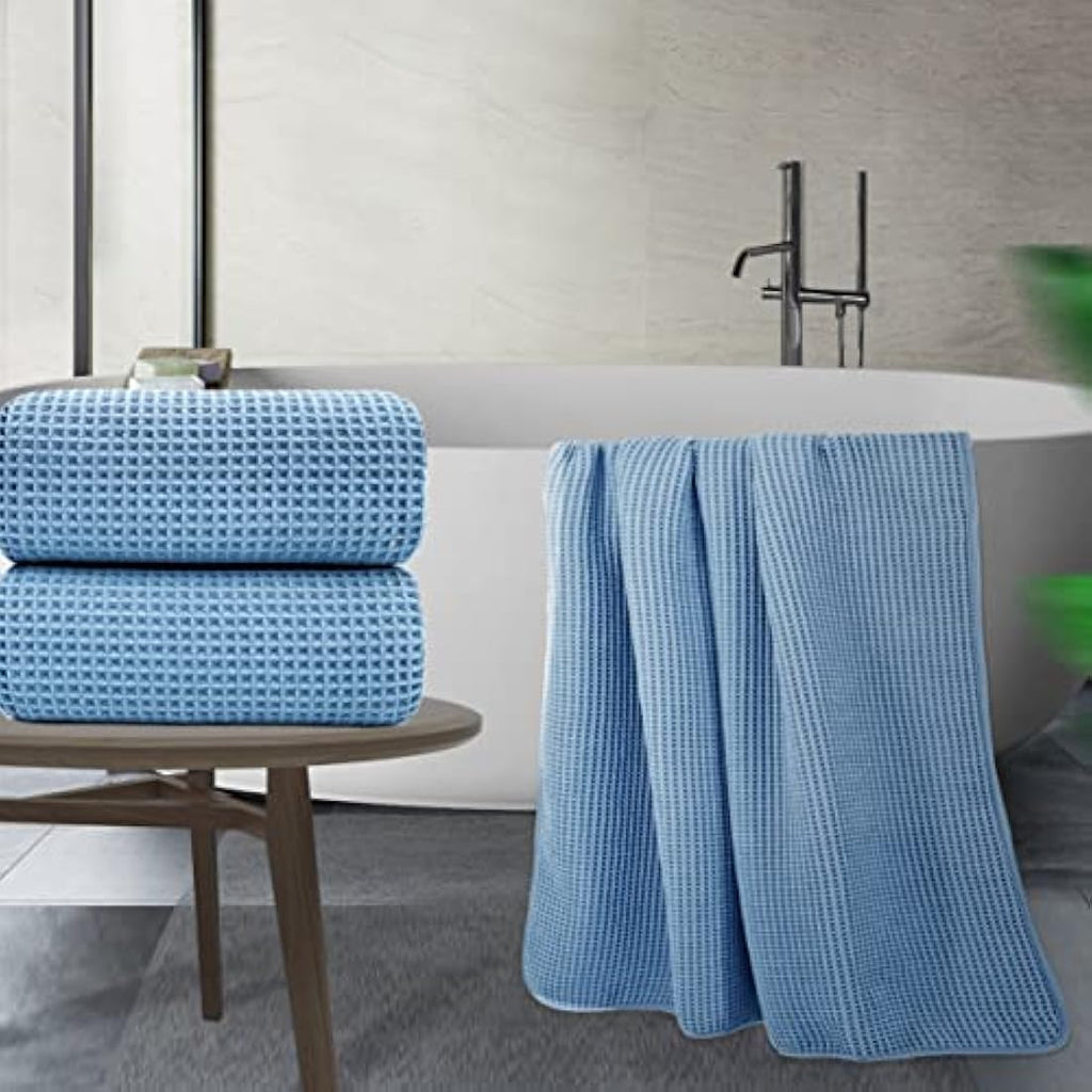 Polyte Microfibre Bath Sheet Set – Quick Dry Waffle Weave, 2 Pack