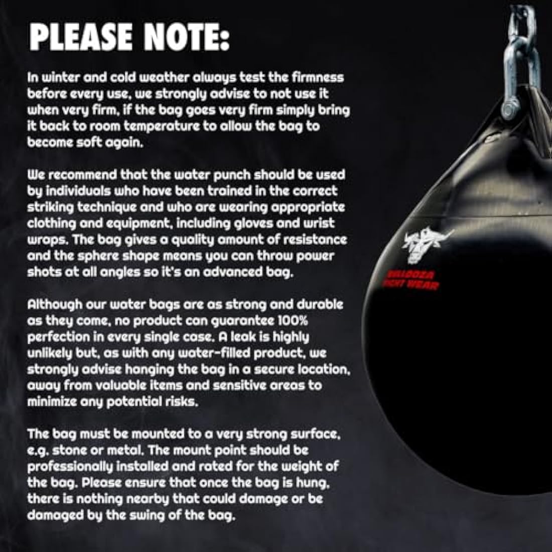 Bull Doza Fight Wear Water Punch Bag – Heavy Duty Vinyl Boxing Bag