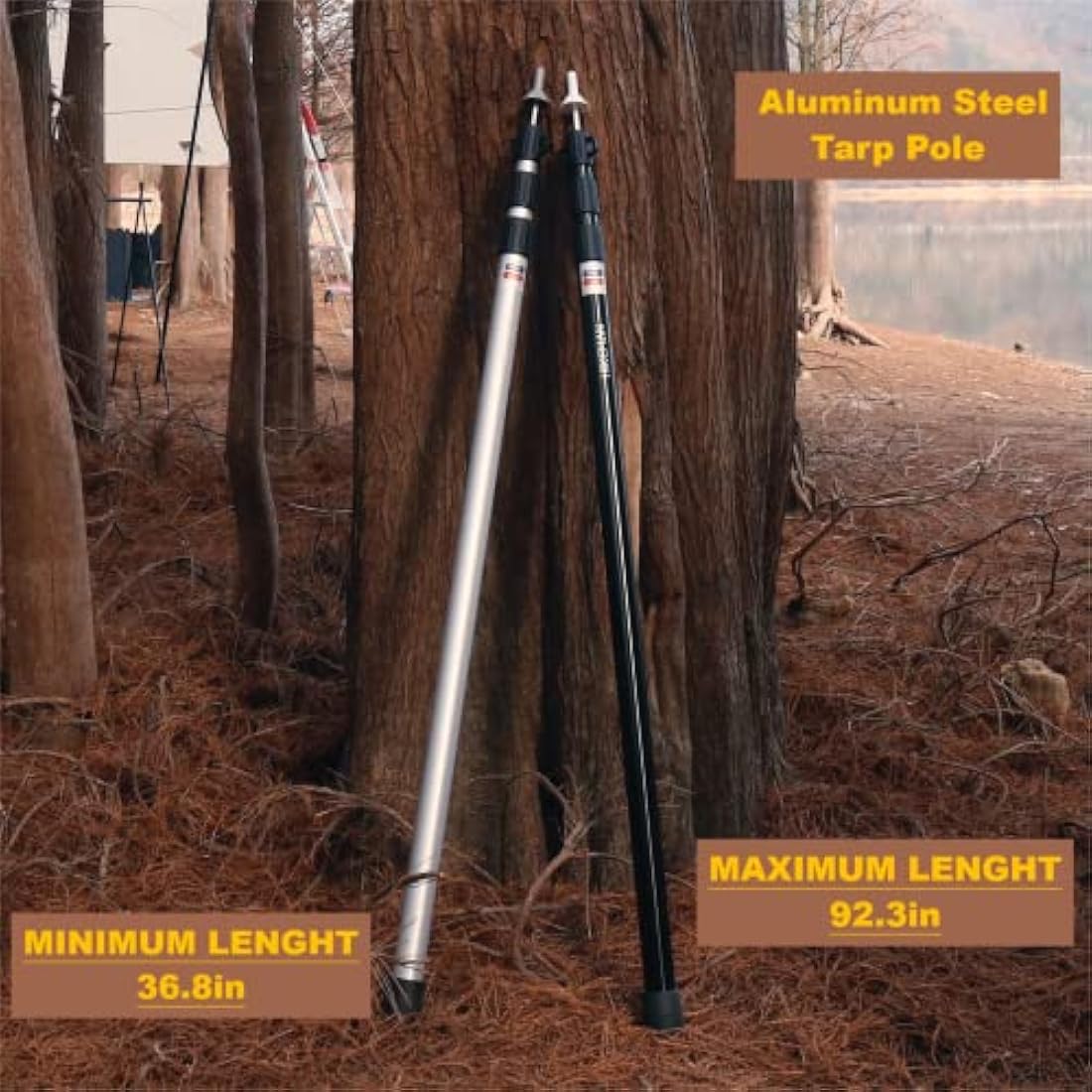HIKEMAN Adjustable Aluminum Tarp Poles | Telescoping 90-230cm