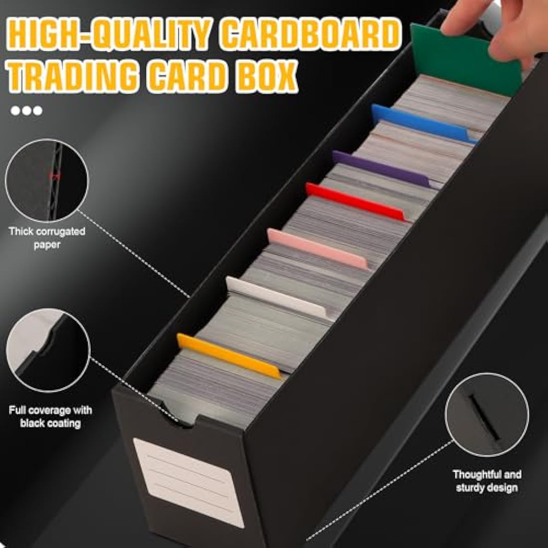QLOUNI 12000+ Trading Card Storage Box – 12 Pack Cardboard TCG Organizer