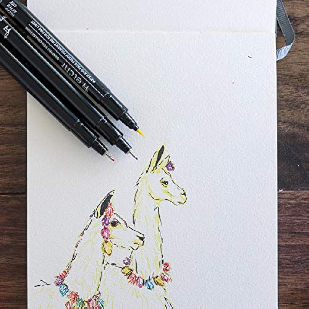 Etchr Coloured Fineliners and Brush Pens – 16 Piece Waterproof Set