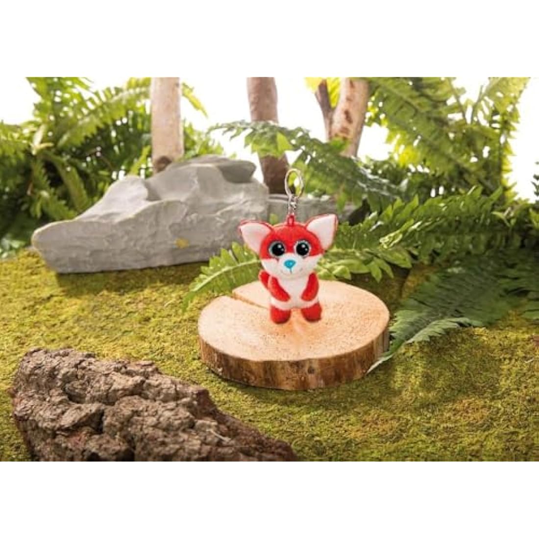 NICI GLUBSCHIS Fox Jayson Keyring – 9cm Plush Stuffed Animal Keychain