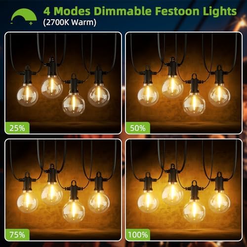 Kawaya 20M Outdoor Festoon Lights | 30 LED Shatterproof IP65 Garden String
