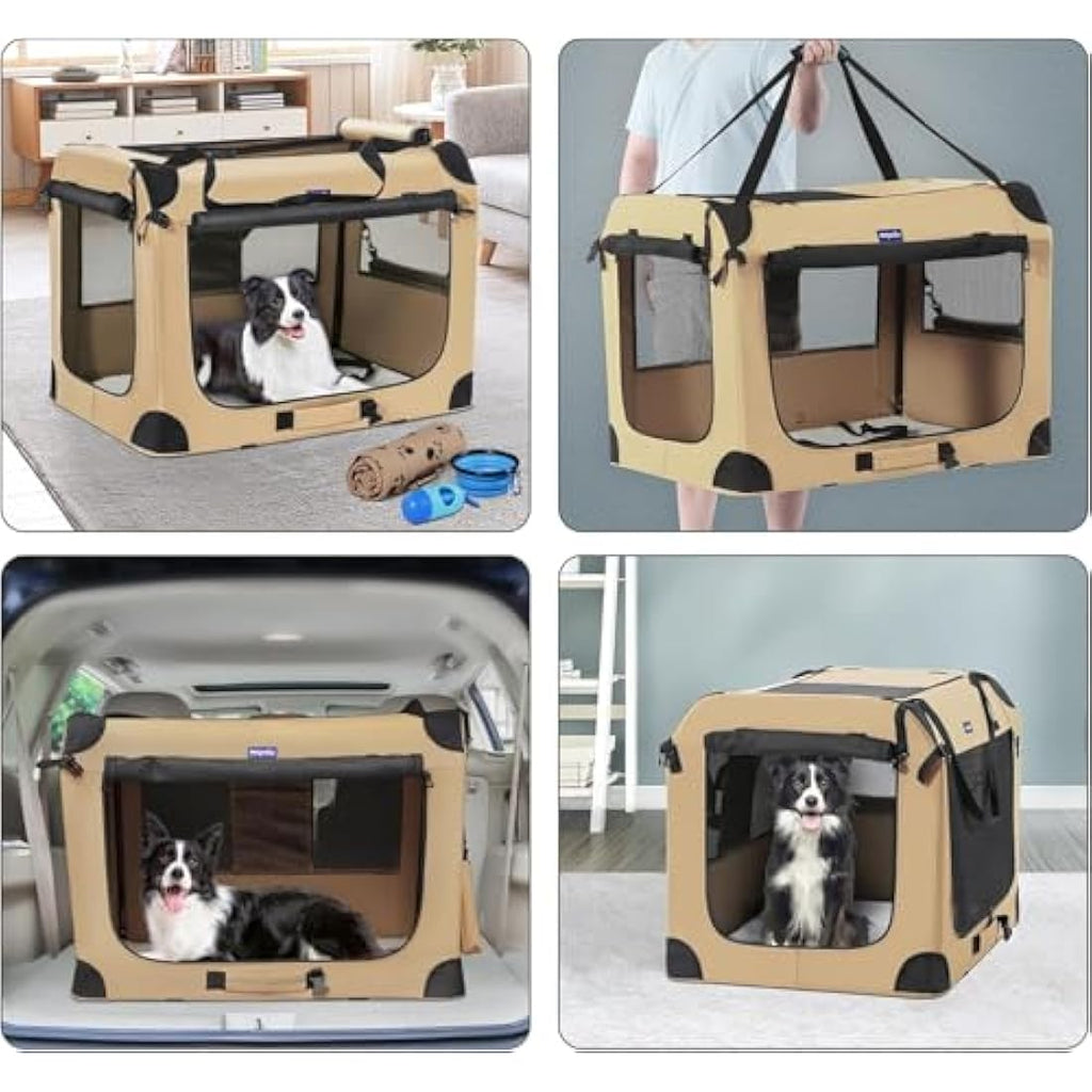 Petprsco Portable Soft Dog Crate – Collapsible Travel Kennel with Accessories