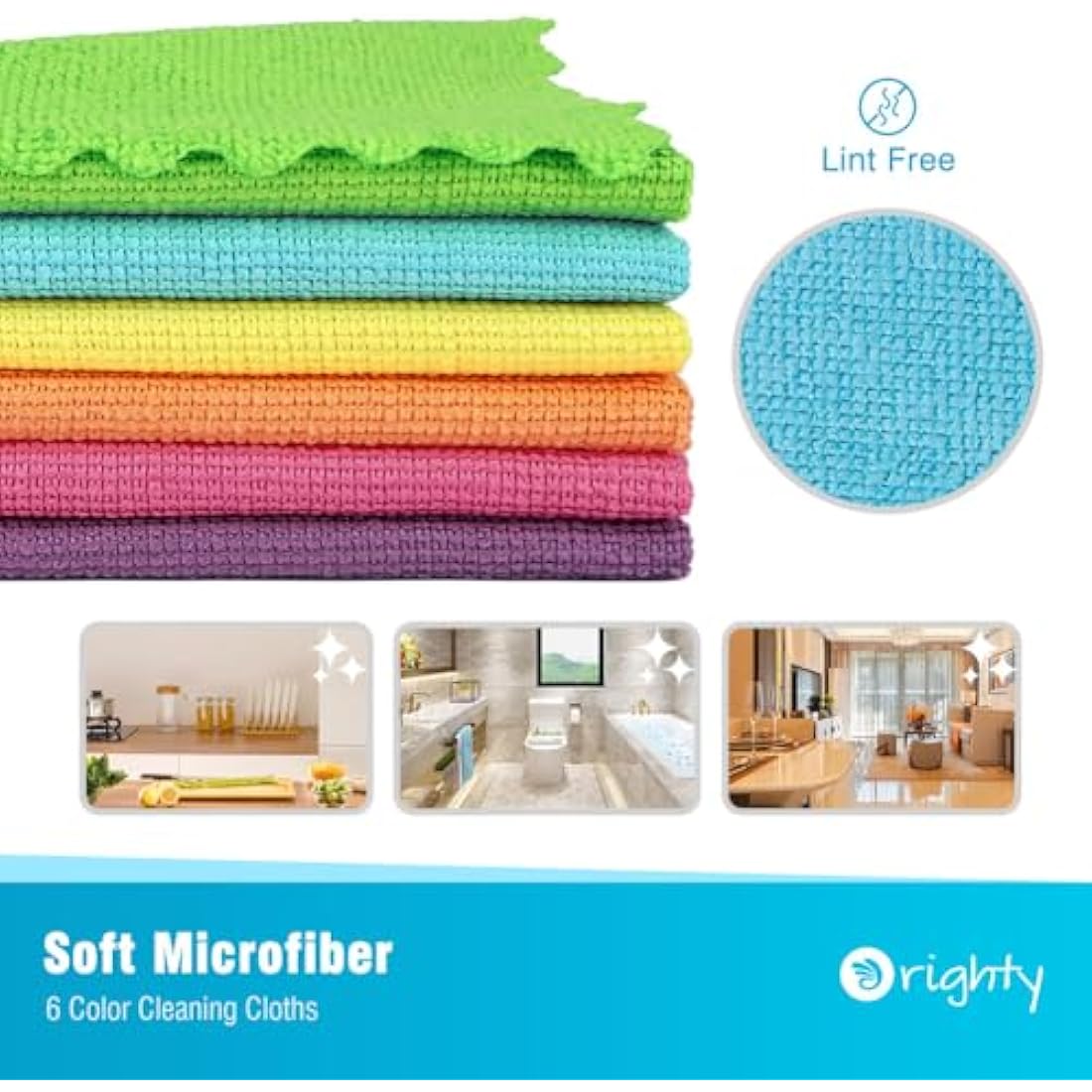 Orighty Microfibre Cleaning Cloths - 150 Pack Lint-Free Rags, 12x12"