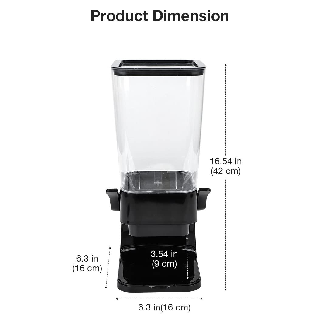 Lekesky Double Cereal Dispenser – 5.5L Dry Food Storage Container, Black