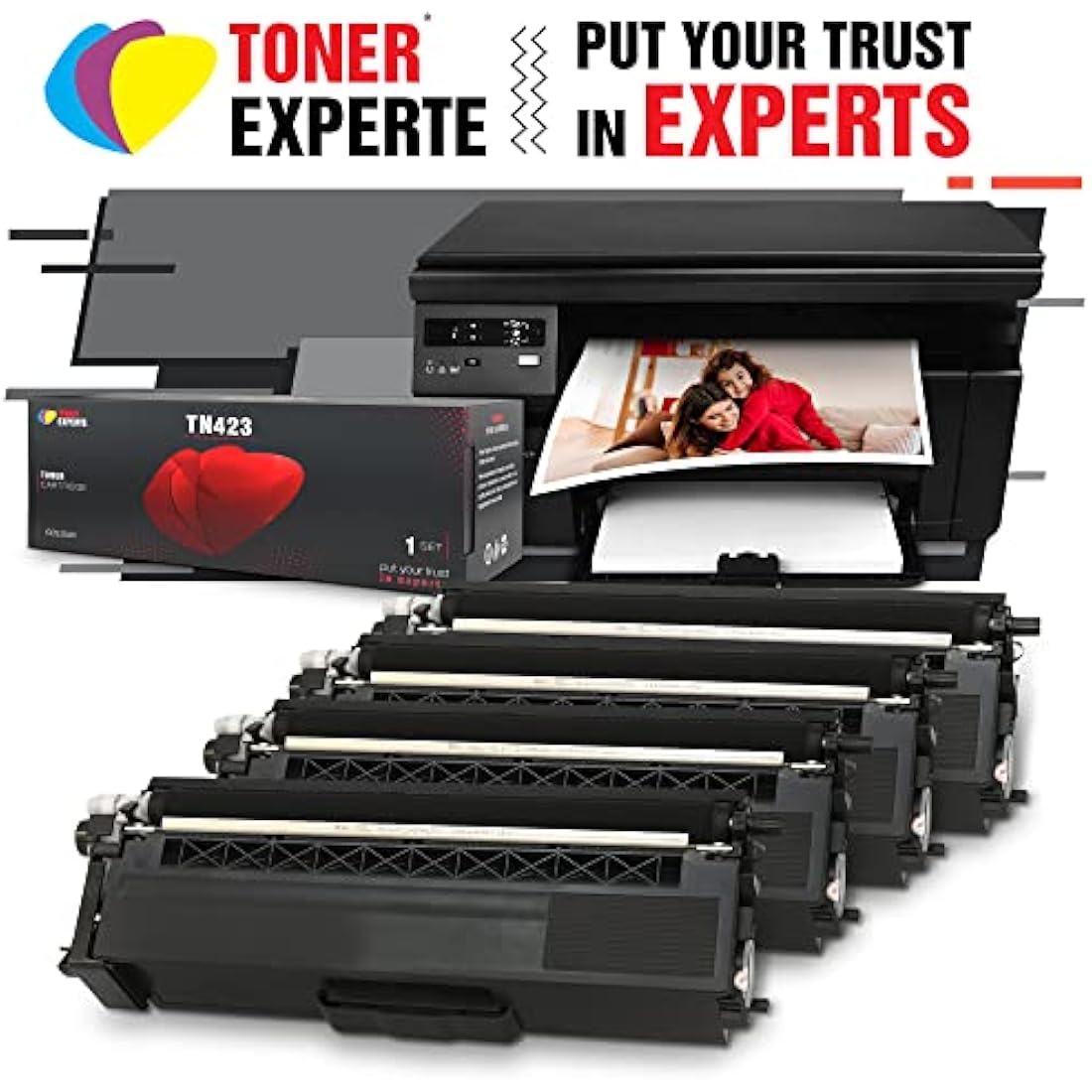 TONER EXPERTE TN423 TN421 Toner Cartridges for Brother DCP-L8410CDW | 4-Pack