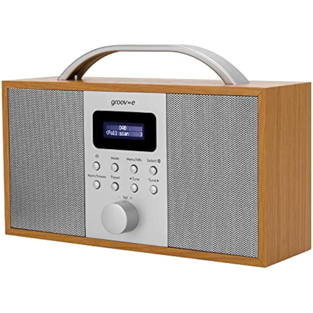 Groov-e Boston DAB & FM Digital Radio | Bluetooth & Alarm Clock - Wood